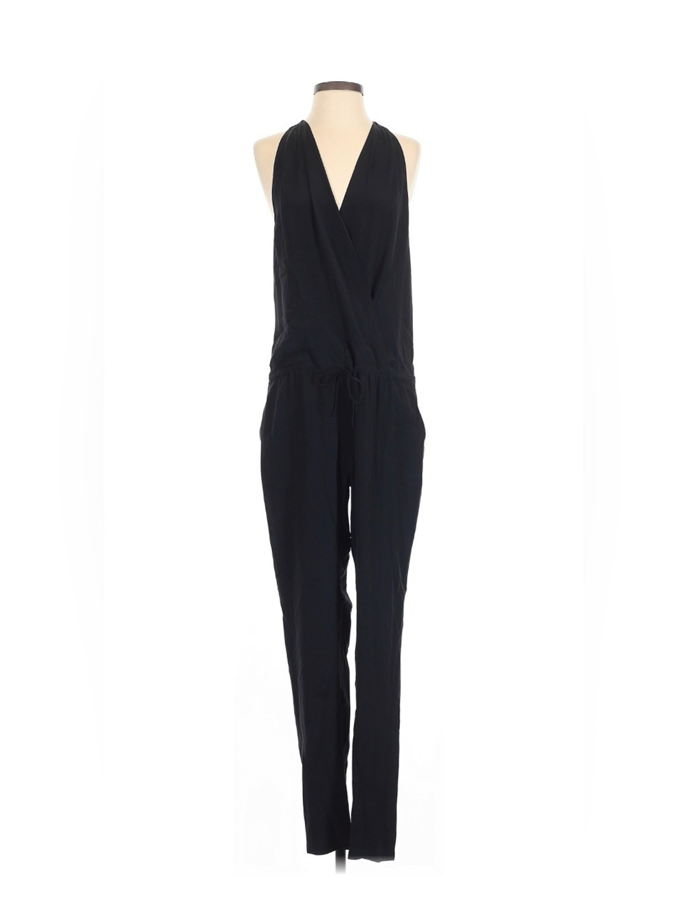 Rory Beca Silk Sleeveless Wrap Racer Back Jumpsuit - Large